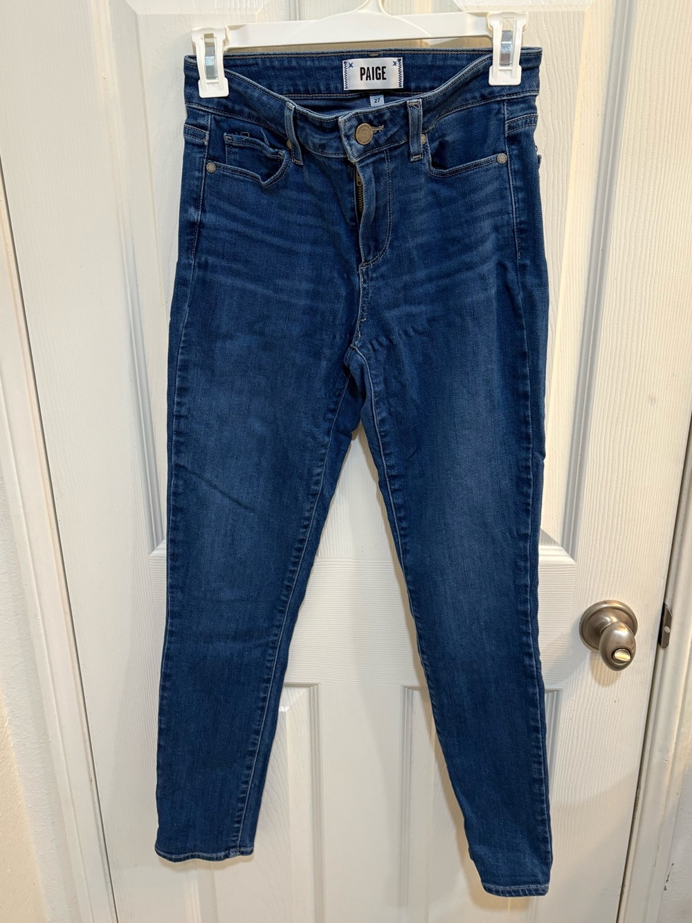 PAIGE Dark Indigo High-Rise Skinny Jeans